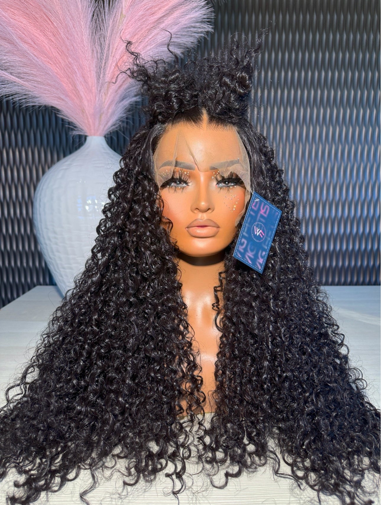 Bohemian Curly 13x4 30” Pre-plucked Synthetic Blend Heat Resistant Fiber Wig