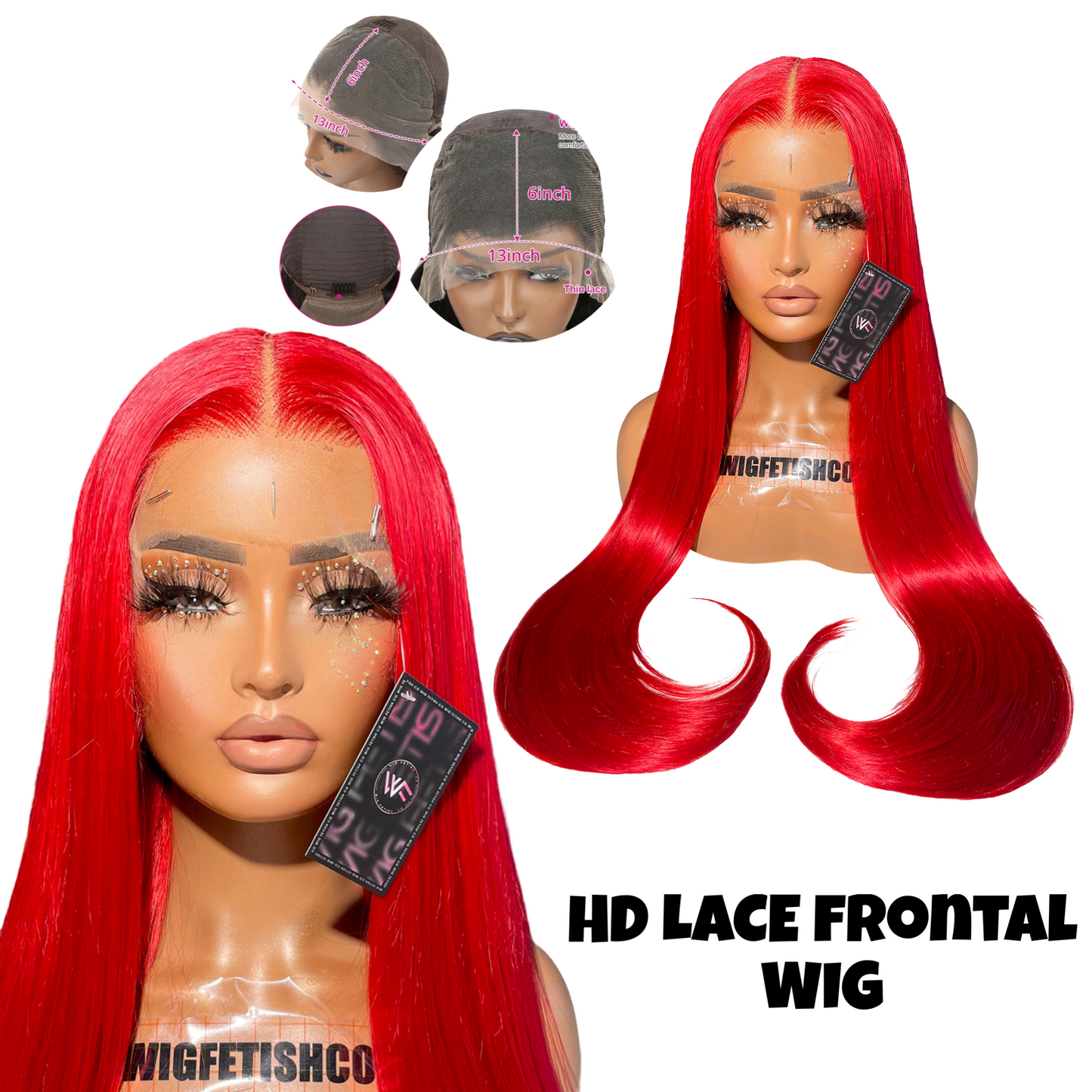 30” Synthetic Blend Heat Resistant HD Lace 13x4 Frontal Wig - Unit WFC RUBY