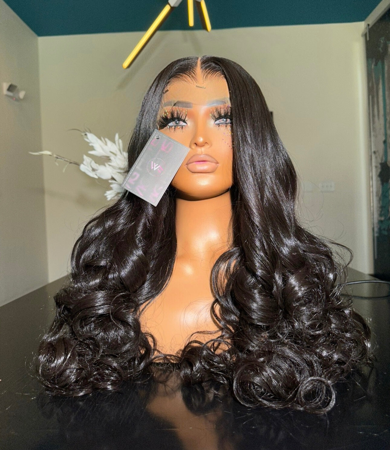 13x4 30” Pre Plucked Yaki Bombshell body curl Synthetic Blend Heat Resistant Lace Frontal Wig - Unit WFC 004