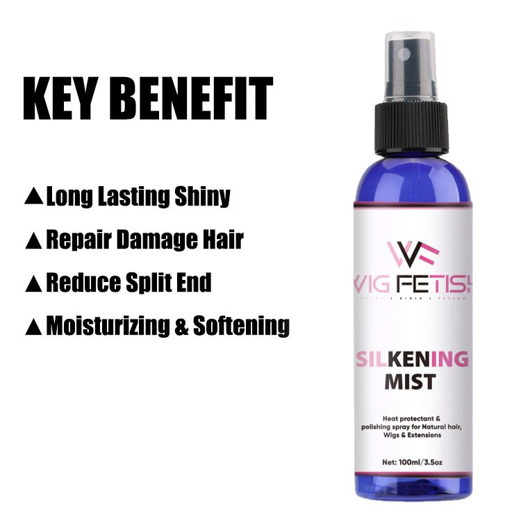 (Synthetic Hair & Human Hair Silkening Polishing Heat Protection Mist Spray) 3.5oz