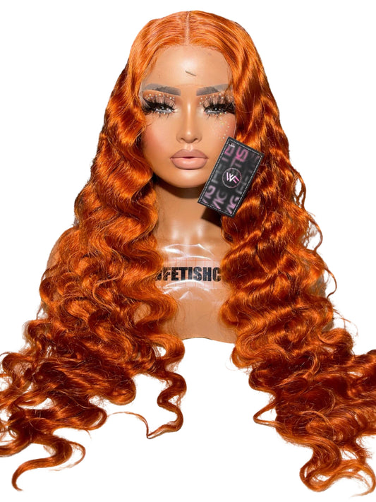 HD LACE 30 INCH T PART (GLUELESS) DEEP WAVE GINGER