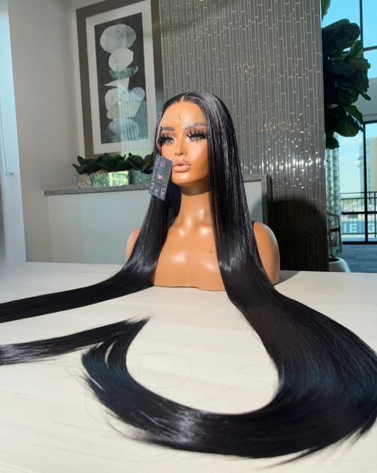 13x3 50” Pre-Plucked Synthetic Blend  Heat Resistant Lace Frontal Wig - Unit WFC BLK50  (pre-order 7-14 business days)