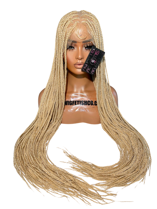 Full Lace Braided 34” Pre-Plucked Lace Frontal Wig - BLONDIE
