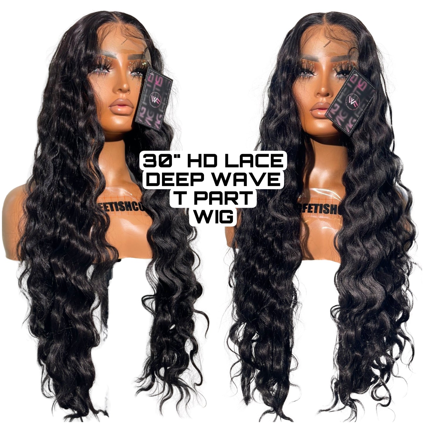 HD LACE 30 INCH T PART (GLUELESS) DEEP WAVE