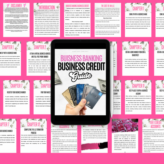 50 PAGE STEP BY STEP BUSINESS BANKING & BUSINESS CREDIT GUIDE  (RESELL RIGHTS) E-BOOK