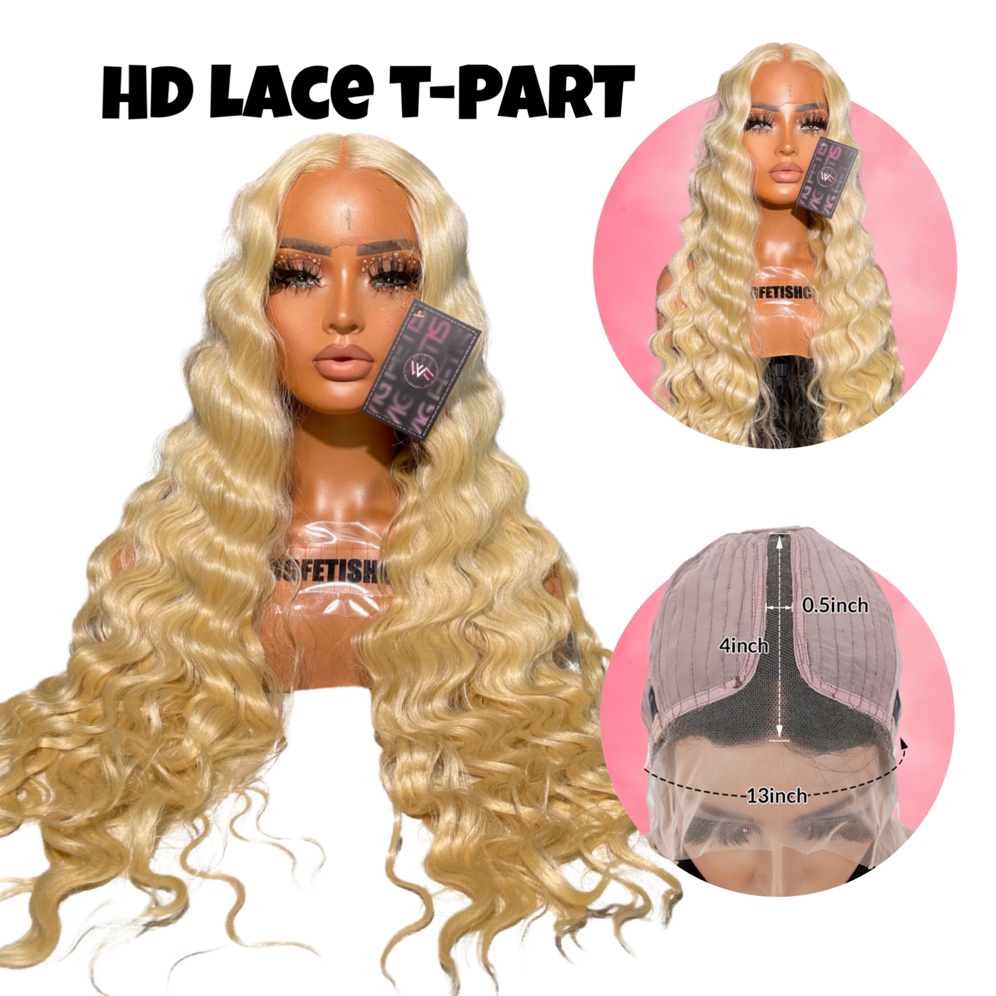 HD LACE 30 INCH T PART (GLUELESS) DEEP WAVE 613