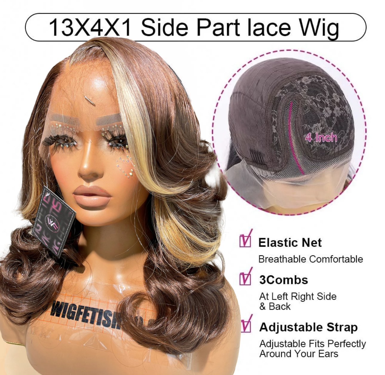 13x4x1 18” Synthetic Blend Heat Resistant  Wig - ARIA WIG
