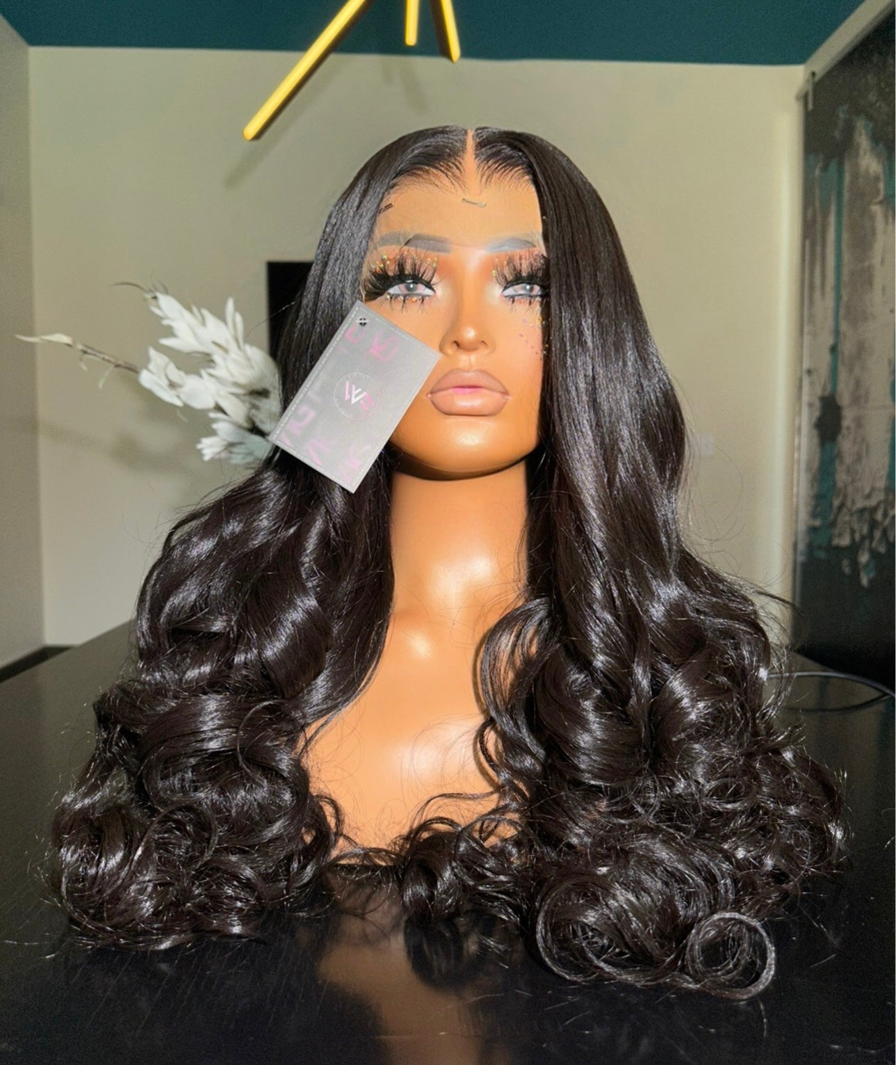 13x4 30” Pre Plucked Yaki Bombshell body curl Synthetic Blend Heat Resistant Lace Frontal Wig - Unit WFC 004